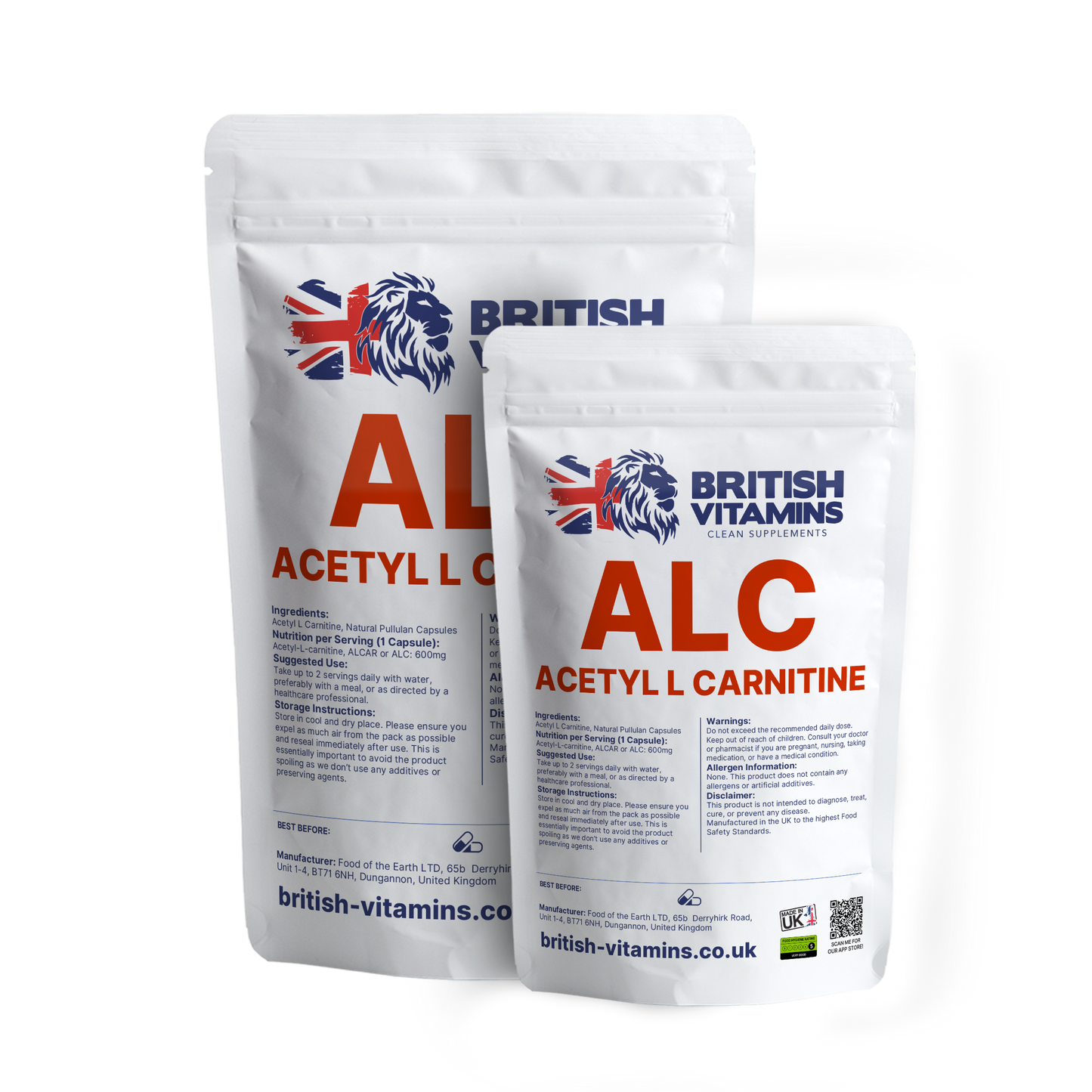 Acetyl L-Carnitine ALC (ALCAR) Health & Beauty:Vitamins & Lifestyle Supplements:Sports Supplements:Protein Shakes & Bodybuilding British Vitamins