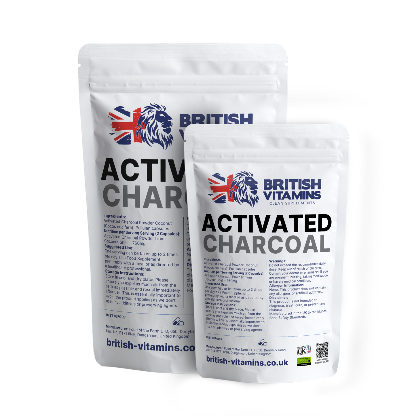 Activated Charcoal 760mg – Coconut Shell Source – Clean-Label Capsules Health & Beauty:Vitamins & Lifestyle Supplements:Vitamins & Minerals British Vitamins