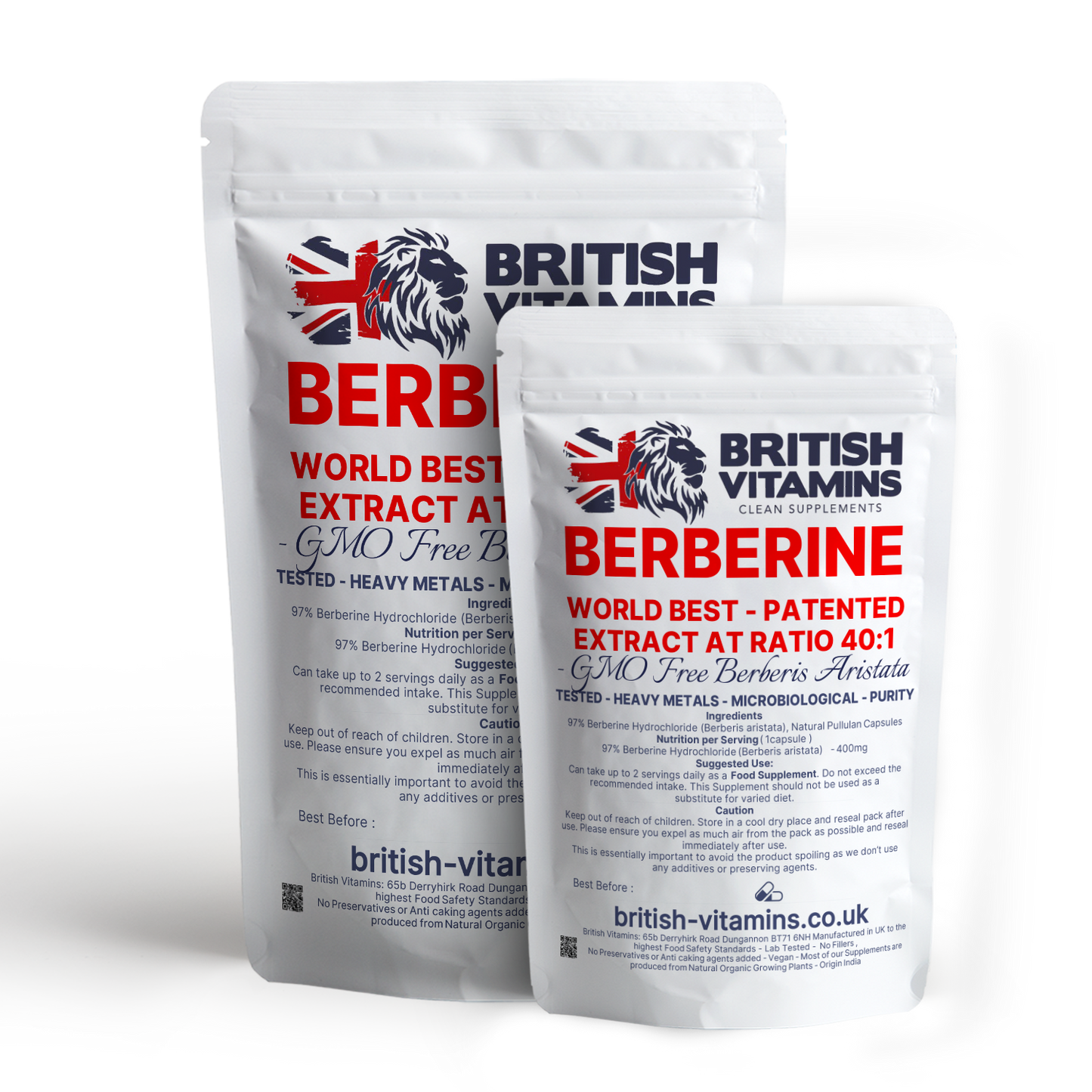 Berberine HCl 400mg (from Berberis aristata) Additive-Free | Vegan | UK Made Health & Beauty:Vitamins & Lifestyle Supplements:Vitamins & Minerals British Vitamins