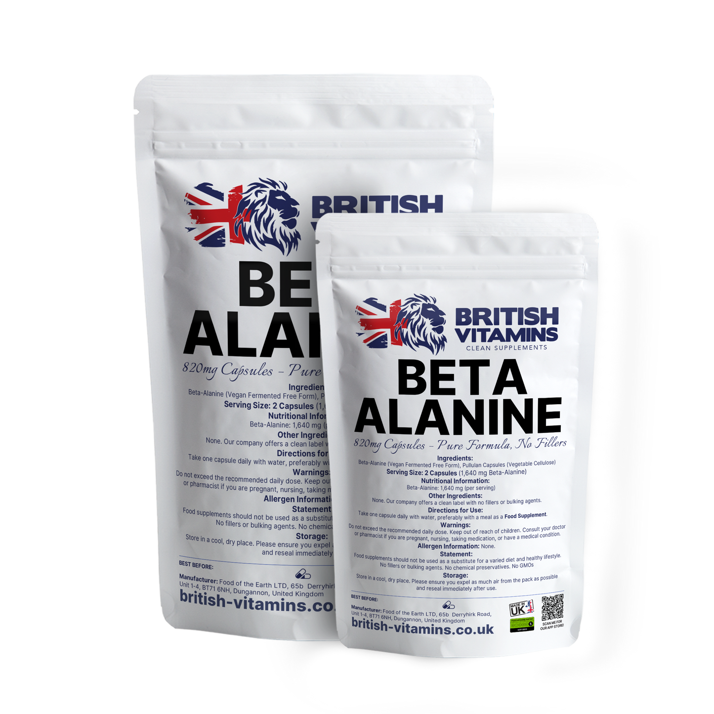 Beta Alanine Health & Beauty:Vitamins & Lifestyle Supplements:Sports Supplements:Protein Shakes & Bodybuilding British Vitamins