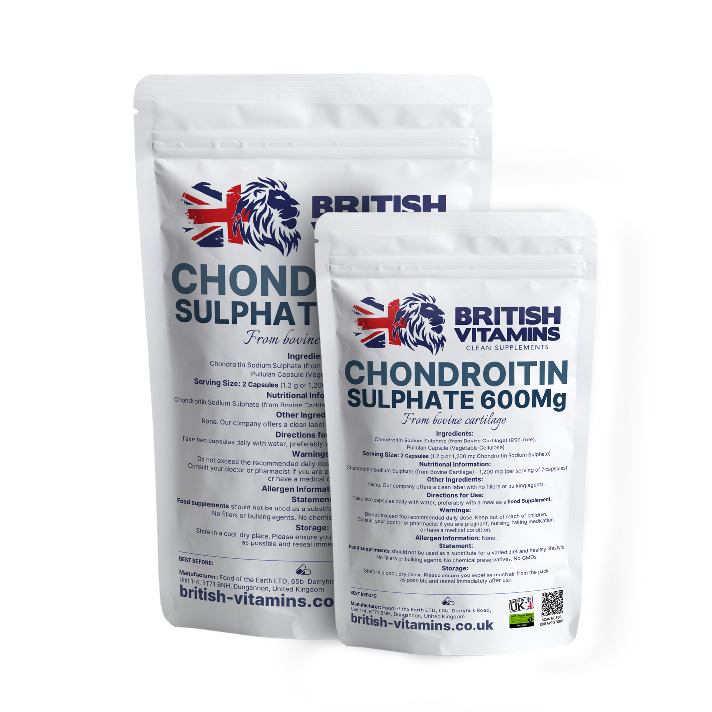 Chondroitin Sodium Sulfate 600MG Health & Beauty:Vitamins & Lifestyle Supplements:Vitamins & Minerals British Vitamins