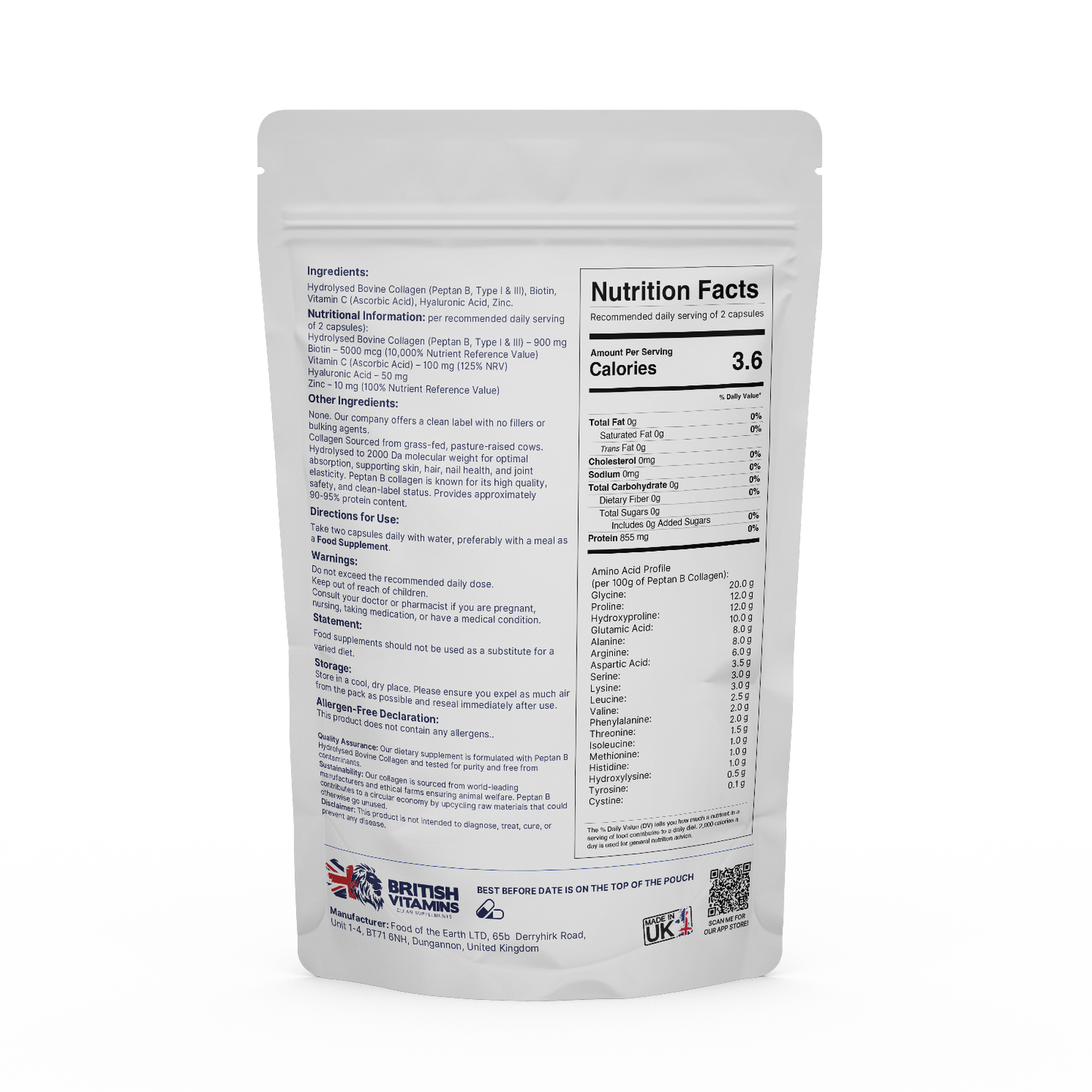 Collagen & Biotin Complex, Biotin, Vitamin C, Hyaluronic Acid, Zinc Health & Beauty:Vitamins & Lifestyle Supplements:Vitamins & Minerals British Vitamins