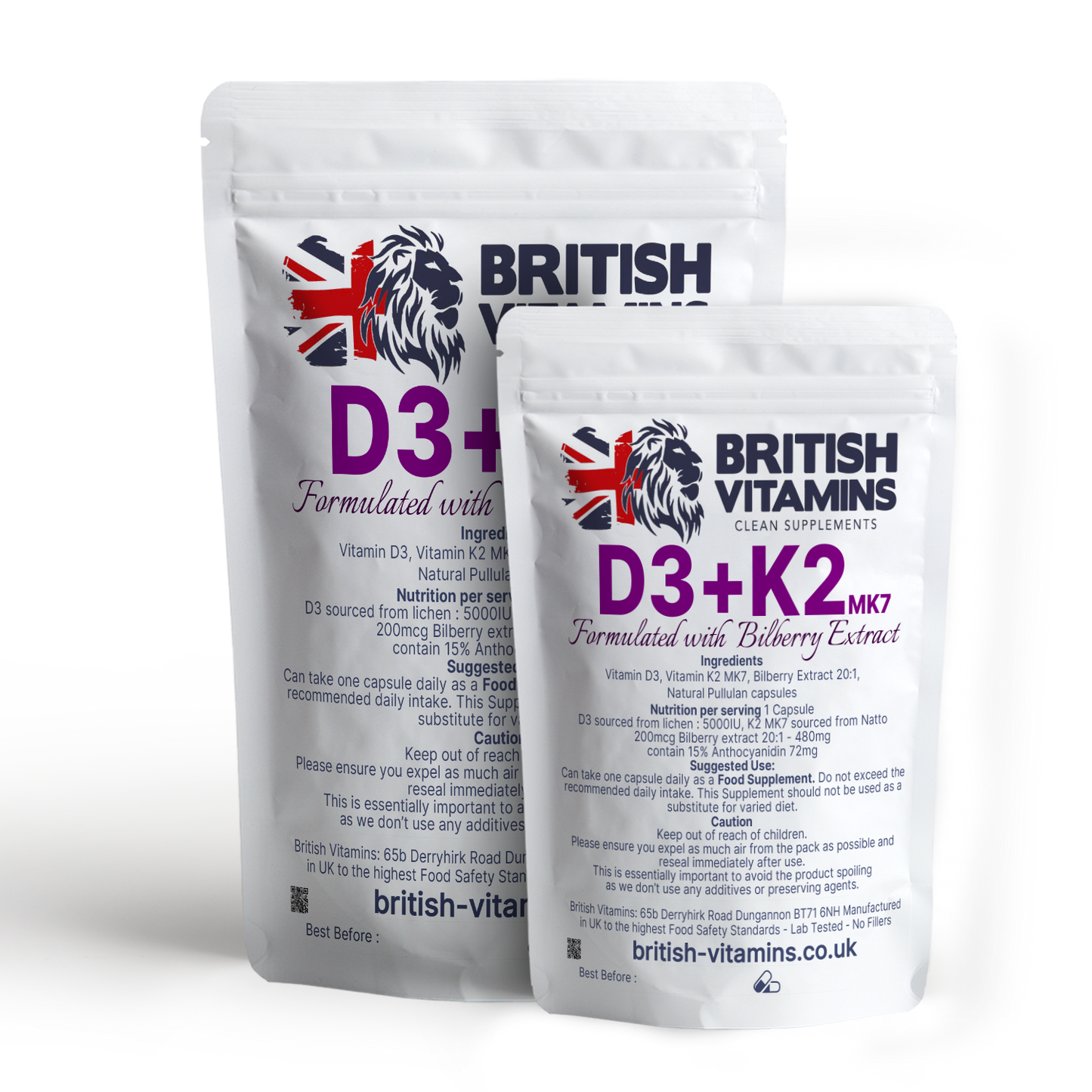 D3 + K2 & Bilberry Extract Health & Beauty:Vitamins & Lifestyle Supplements:Sports Supplements:Protein Shakes & Bodybuilding British Vitamins