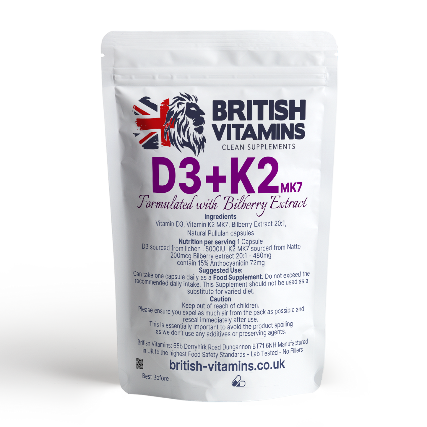 D3 + K2 & Bilberry Extract Health & Beauty:Vitamins & Lifestyle Supplements:Sports Supplements:Protein Shakes & Bodybuilding British Vitamins