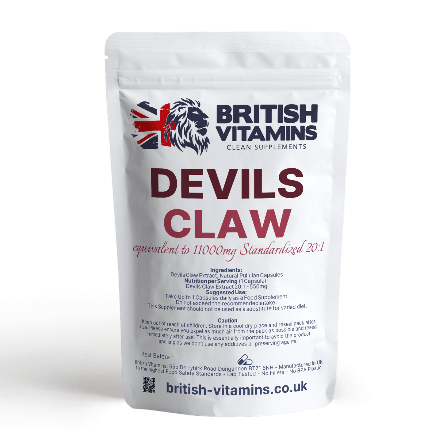 Devils Claw Extract 20:1 11000mg Extract Health & Beauty:Vitamins & Lifestyle Supplements:Vitamins & Minerals British Vitamins