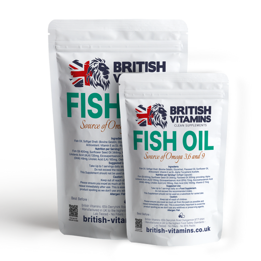 Fish Oil Softgels Omega 3, 6 & 9 Vitamin E .EPA, ALA, DHA, LA, OA, GLA Food Supplement British Vitamins