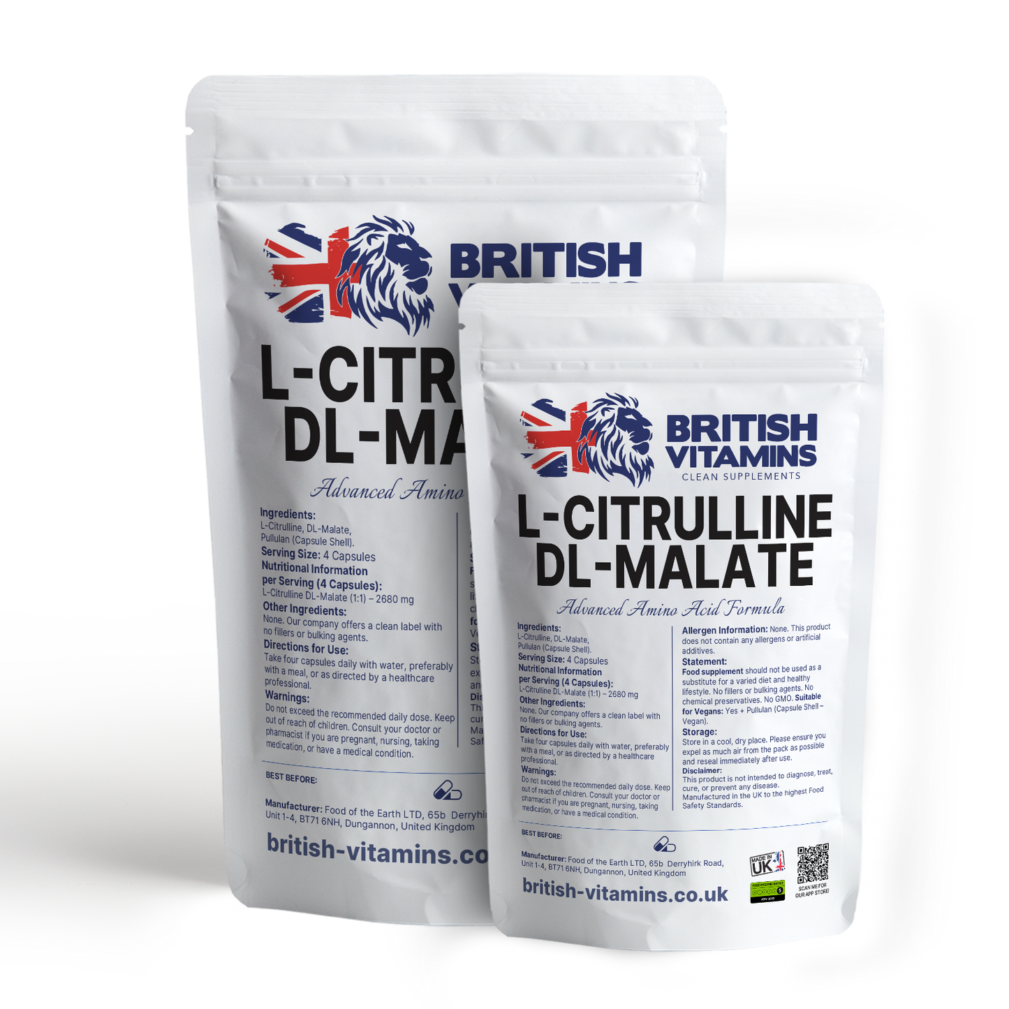 L-Citrulline DL-Malate 750mg No Fillers Health & Beauty:Vitamins & Lifestyle Supplements:Vitamins & Minerals British Vitamins