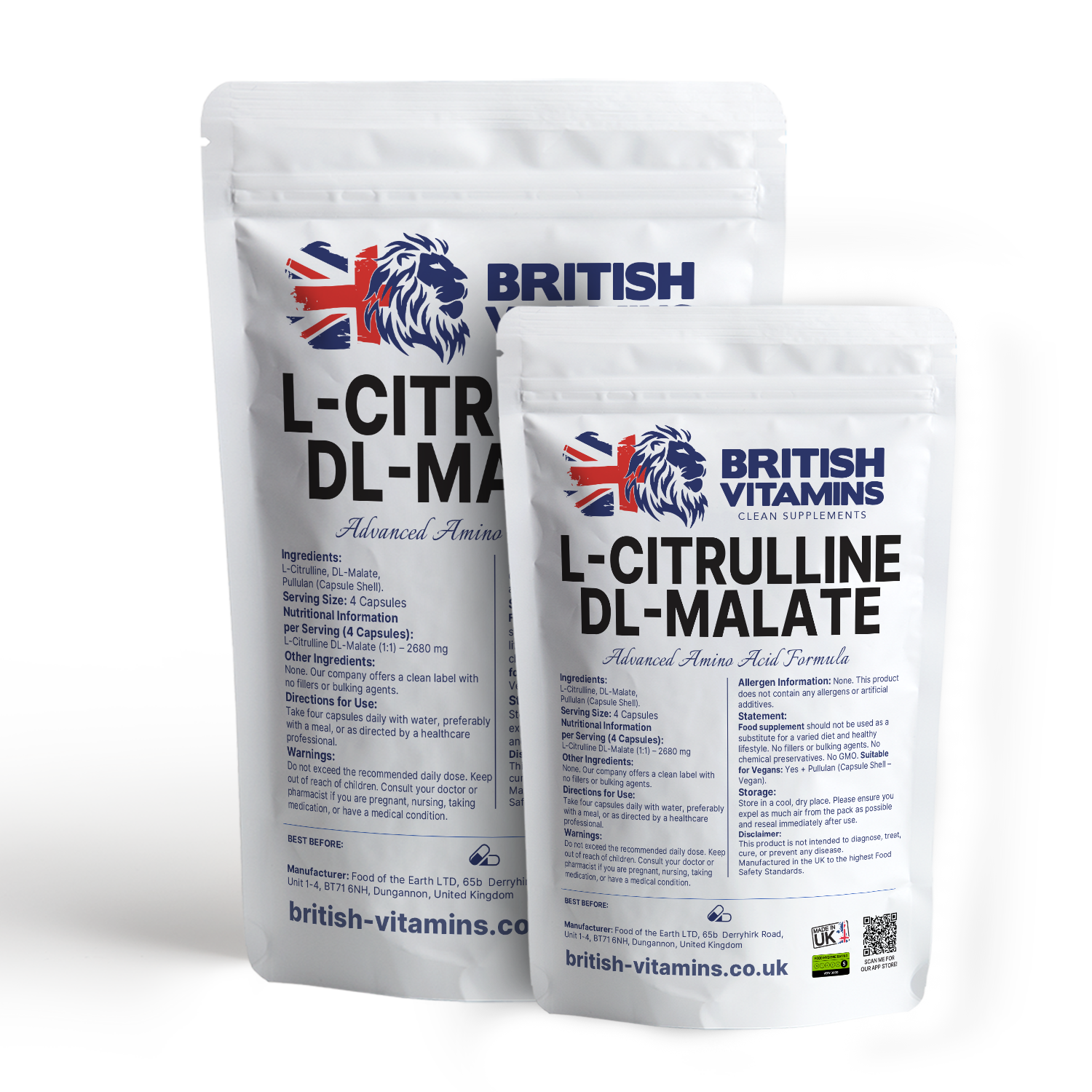 L-Citrulline DL-Malate 750mg No Fillers Health & Beauty:Vitamins & Lifestyle Supplements:Vitamins & Minerals British Vitamins
