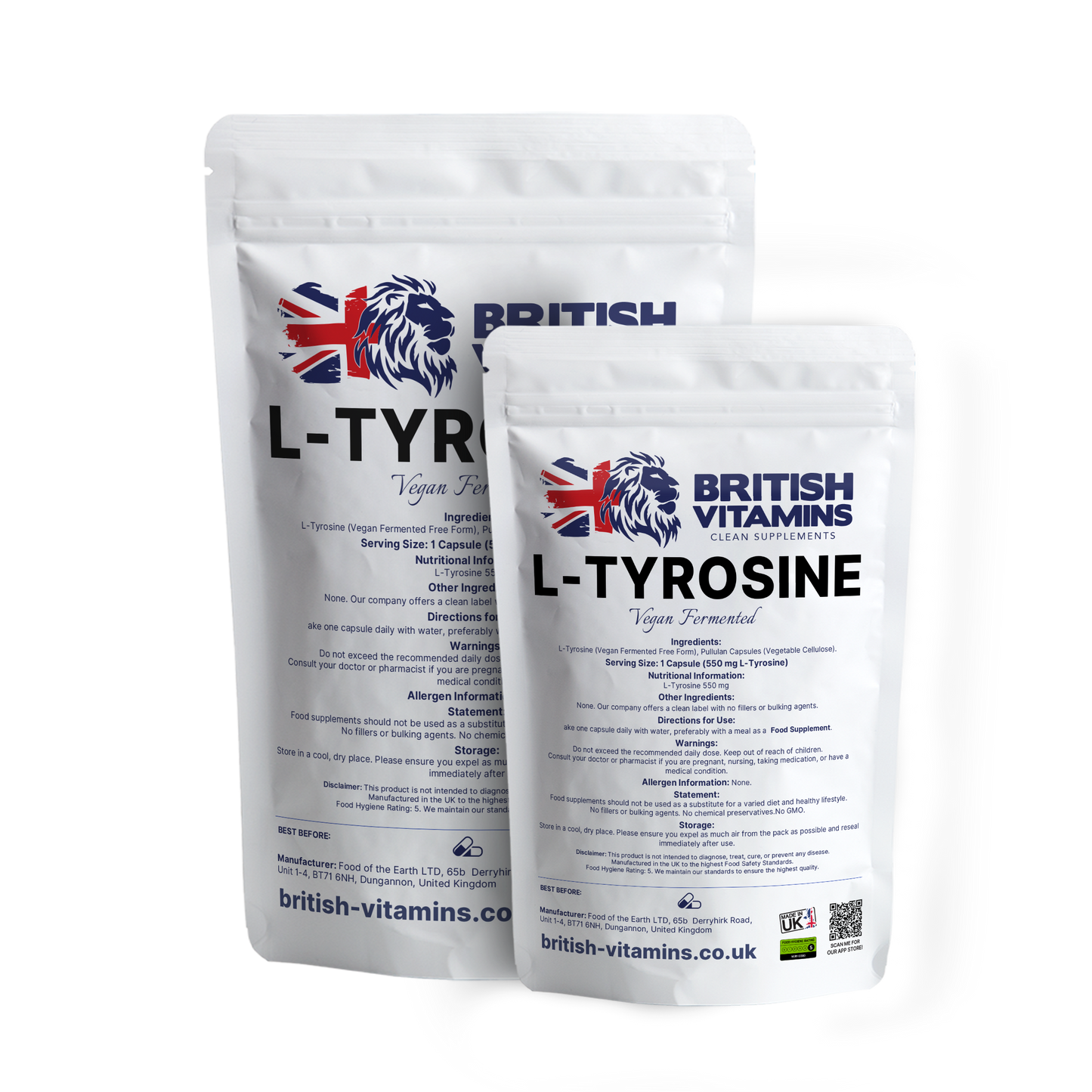 L-Tyrosine Food Supplement British Vitamins