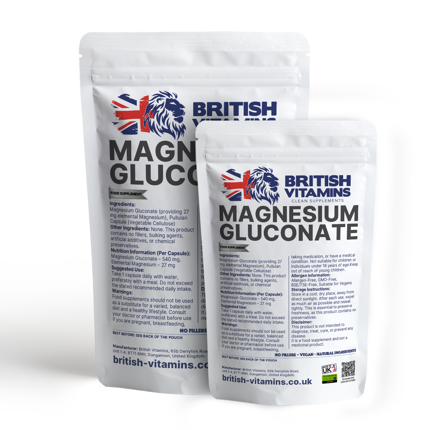 Magnesium Gluconate Health & Beauty:Vitamins & Lifestyle Supplements:Vitamins & Minerals British Vitamins