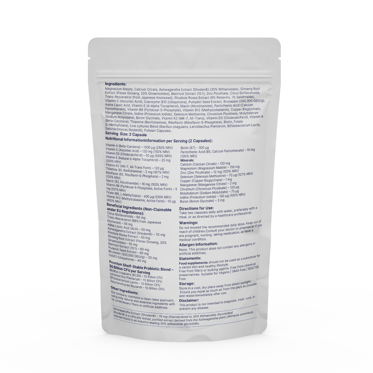 Gent’s ELIXIR – Men’s Multivitamin Complex with Live Cultures 50 Billion CFU British Vitamins