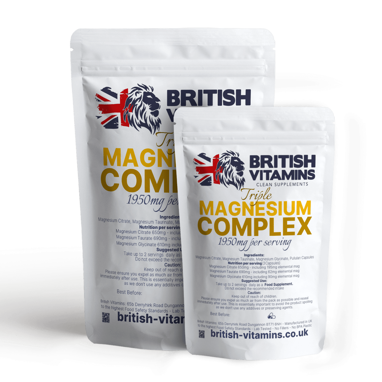 Magnesium Complex - Magnesium Taurate, Citrate, Glycinate Health & Beauty:Vitamins & Lifestyle Supplements:Vitamins & Minerals British Vitamins