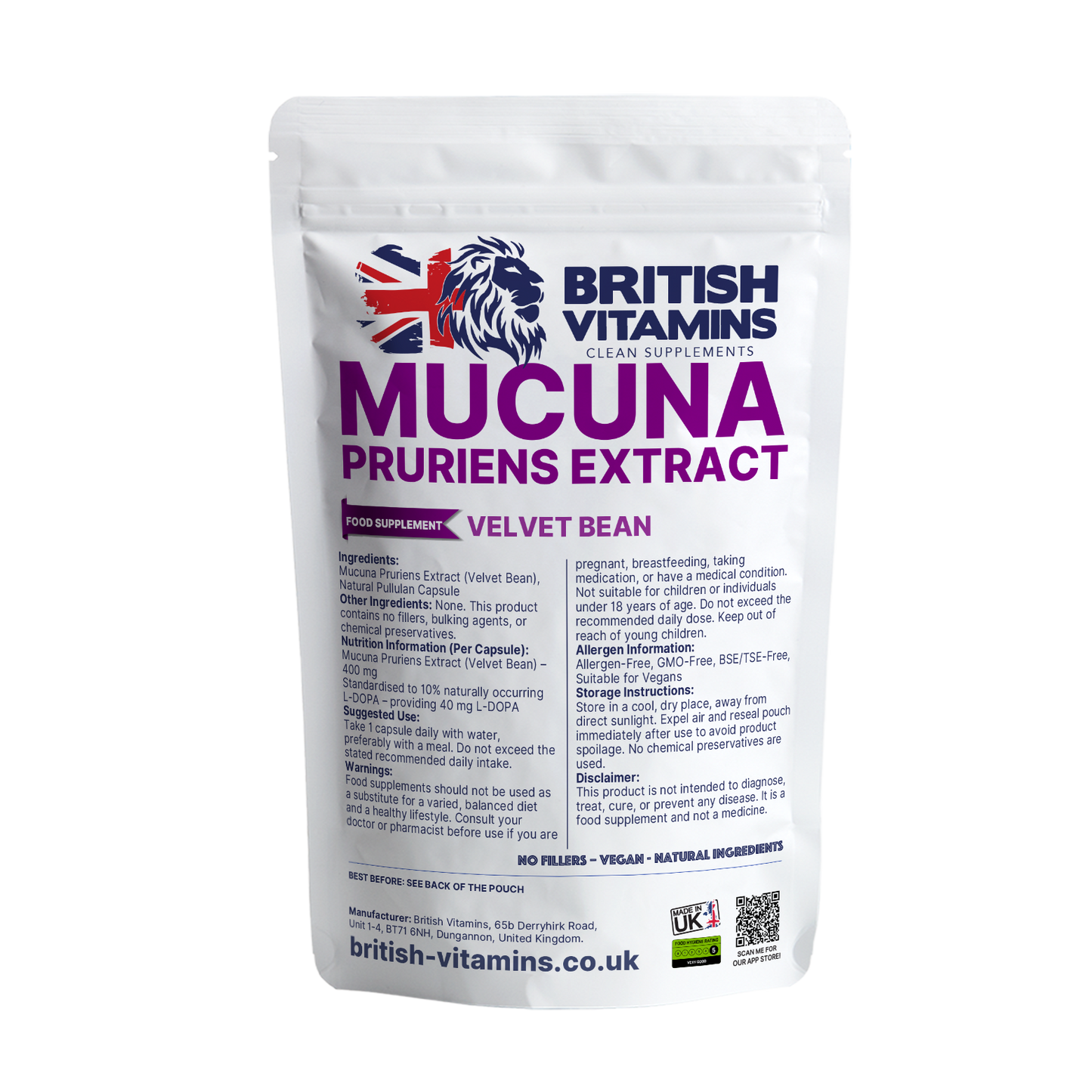 Mucuna Puriens Extract Capsules Health & Beauty:Vitamins & Lifestyle Supplements:Vitamins & Minerals British Vitamins 5 Capsules ( Sample )