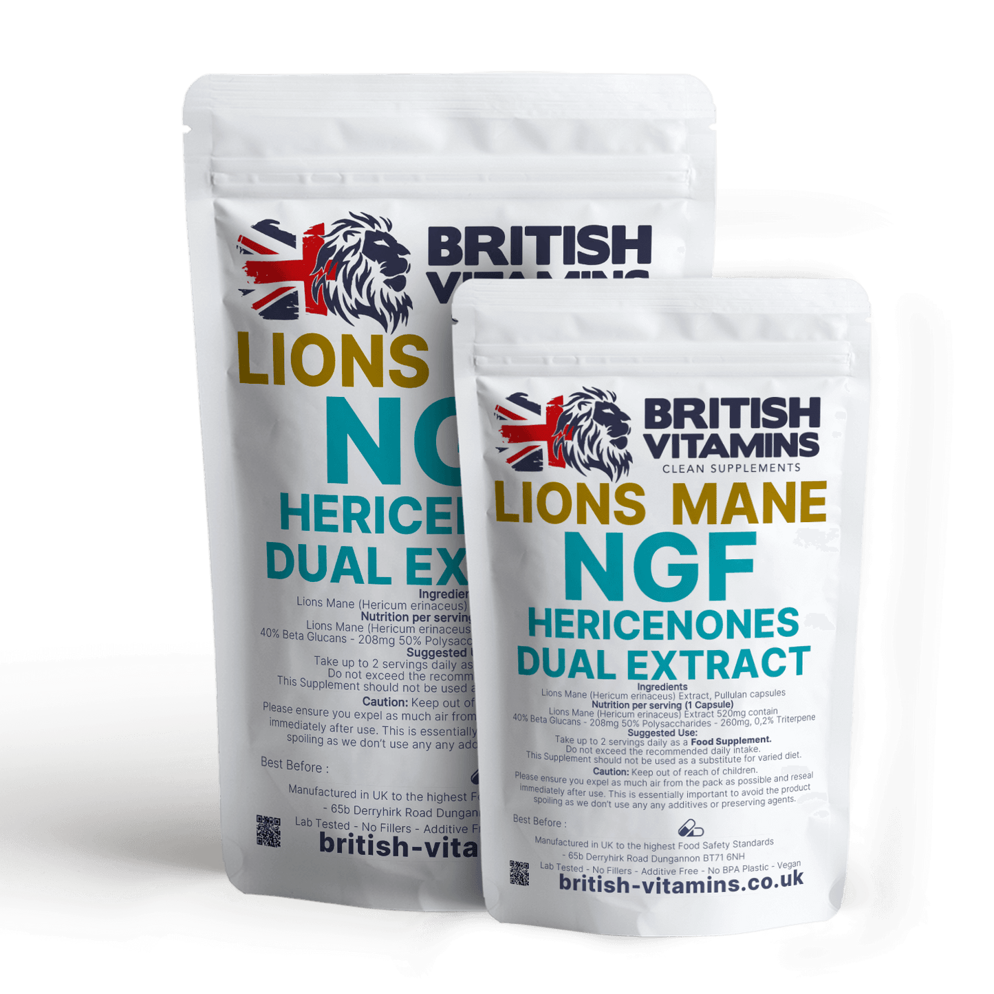 Lions Mane Hericium Erinaceus NGF Extract 40% Beta Glucans 50% Polysaccharides Health & Beauty:Vitamins & Lifestyle Supplements:Vitamins & Minerals British Vitamins 5 capsules
