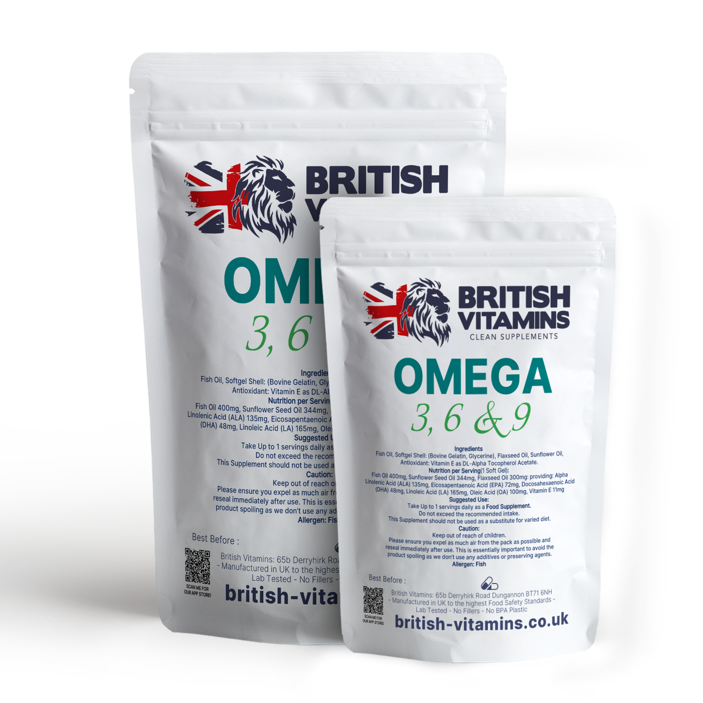 Omega 3, 6 & 9 Fish Oil 1000mg Food Supplement British Vitamins
