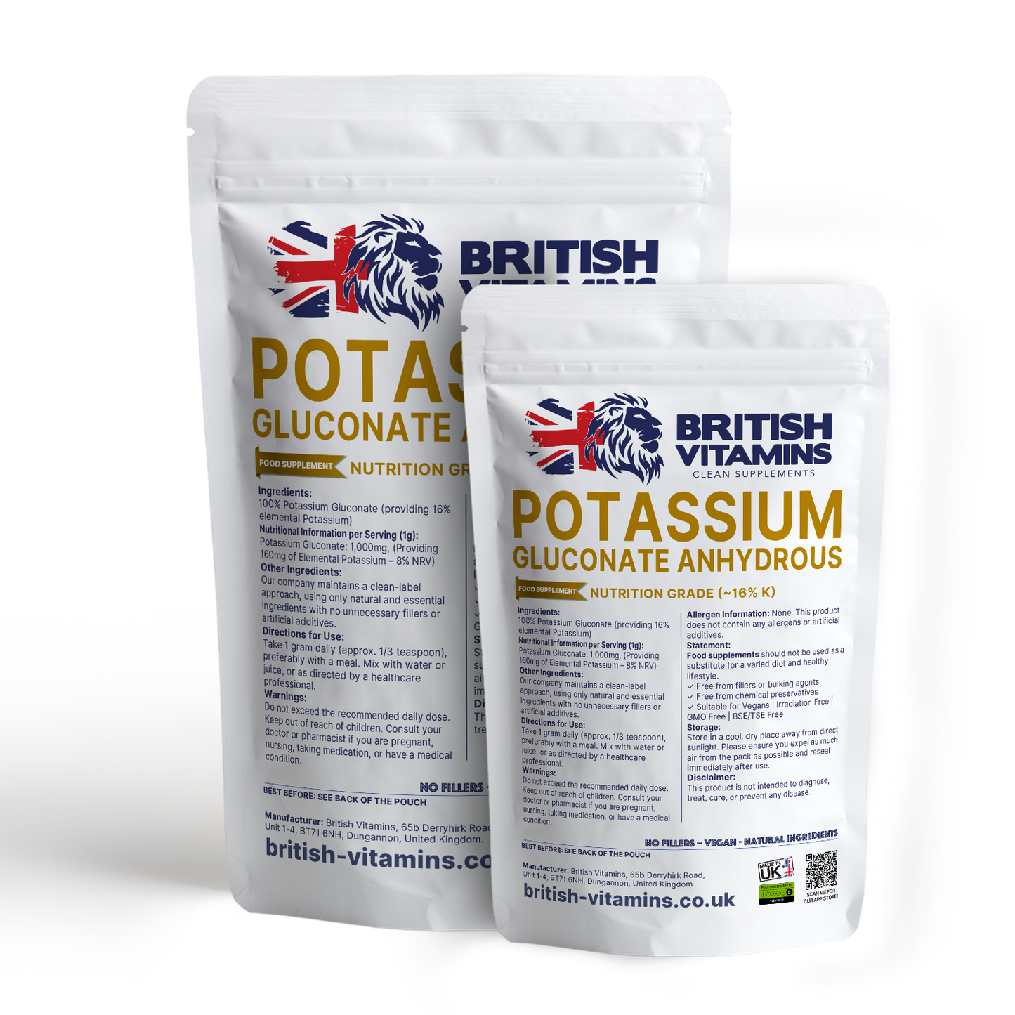 Potassium Gluconate Capsules – 88mg Elemental Potassium (from 555mg Gluconate)Potassium Gluconate Powder – 250g – Pure Electrolyte Support (~16% Potassium) – Vegan, Additive-Free, UK Made Health & Beauty:Vitamins & Lifestyle Supplements:Vitamins & Minerals British Vitamins