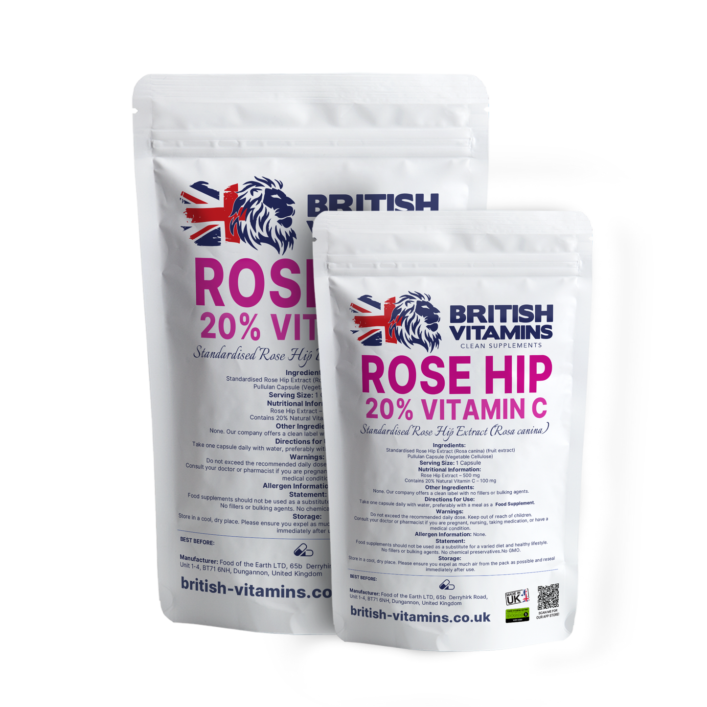 Rose Hips Extract – 500mg | Standardized to 20% Natural Vitamin C | Clean Label Supplement Health & Beauty:Vitamins & Lifestyle Supplements:Vitamins & Minerals British Vitamins