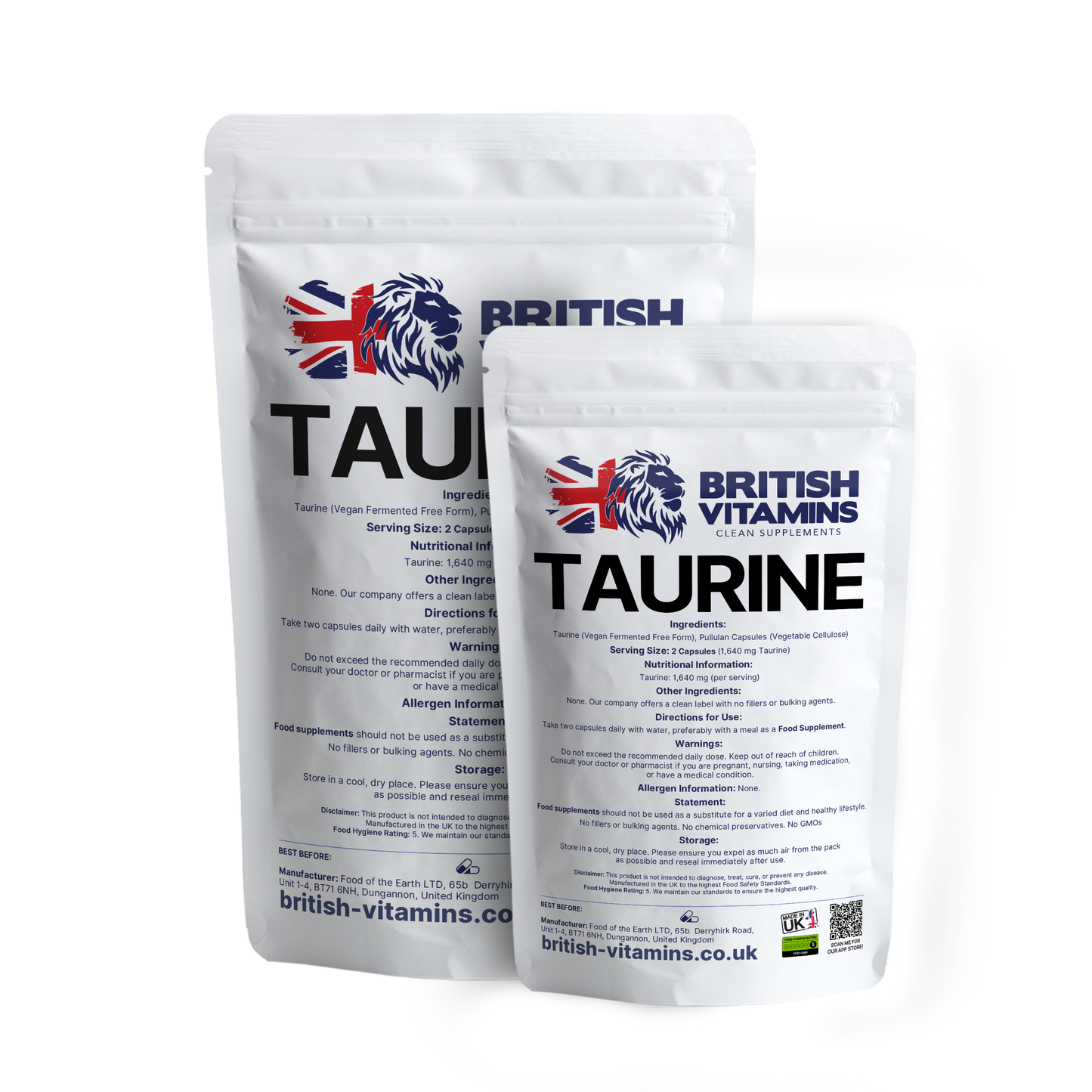 Taurine Free Form Capsules Health & Beauty:Vitamins & Lifestyle Supplements:Vitamins & Minerals British Vitamins