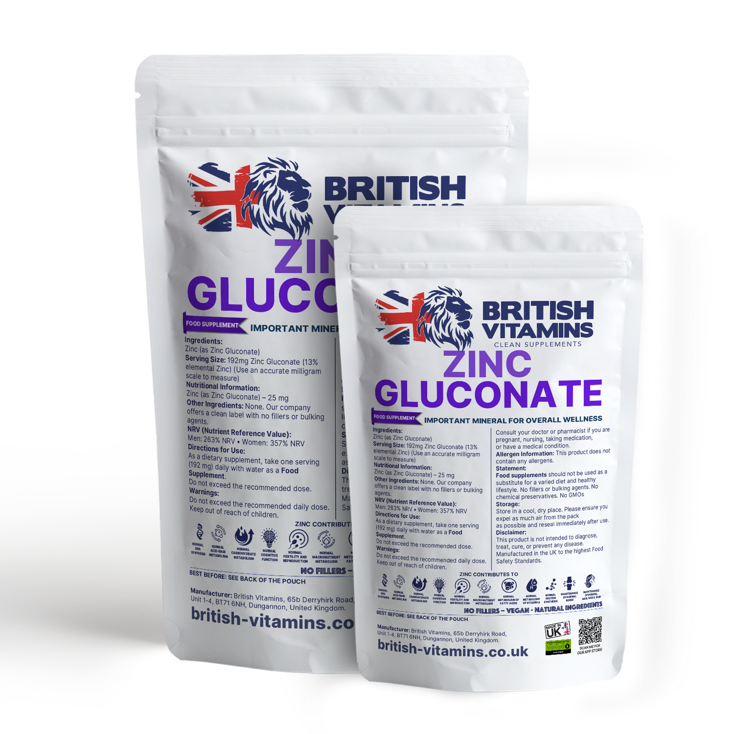 Zinc Gluconate elemental zinc 25mg Health & Beauty:Vitamins & Lifestyle Supplements:Vitamins & Minerals British Vitamins