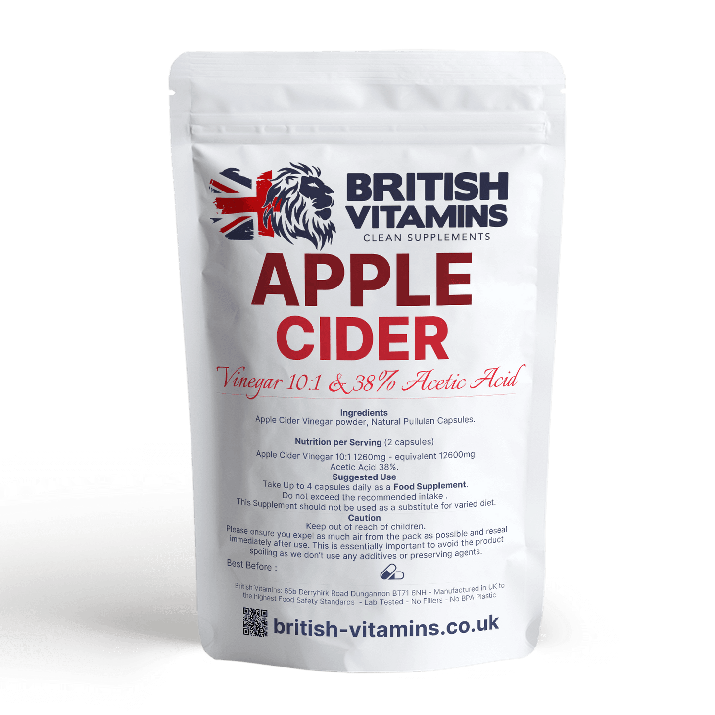 Apple Cider Vinegar Capsules Health & Beauty:Vitamins & Lifestyle Supplements:Vitamins & Minerals British Vitamins 5 Capsules ( Sample )