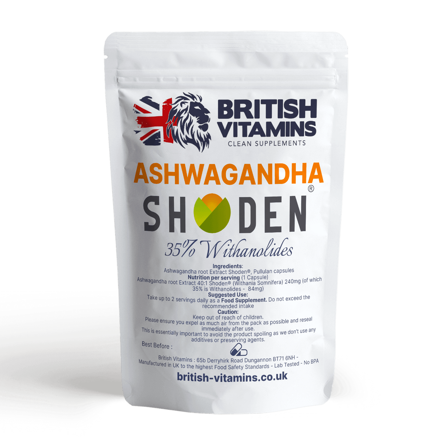 Ashwagandha Shoden Health & Beauty:Vitamins & Lifestyle Supplements:Vitamins & Minerals British Vitamins 30 Capsules ( 1 Month )