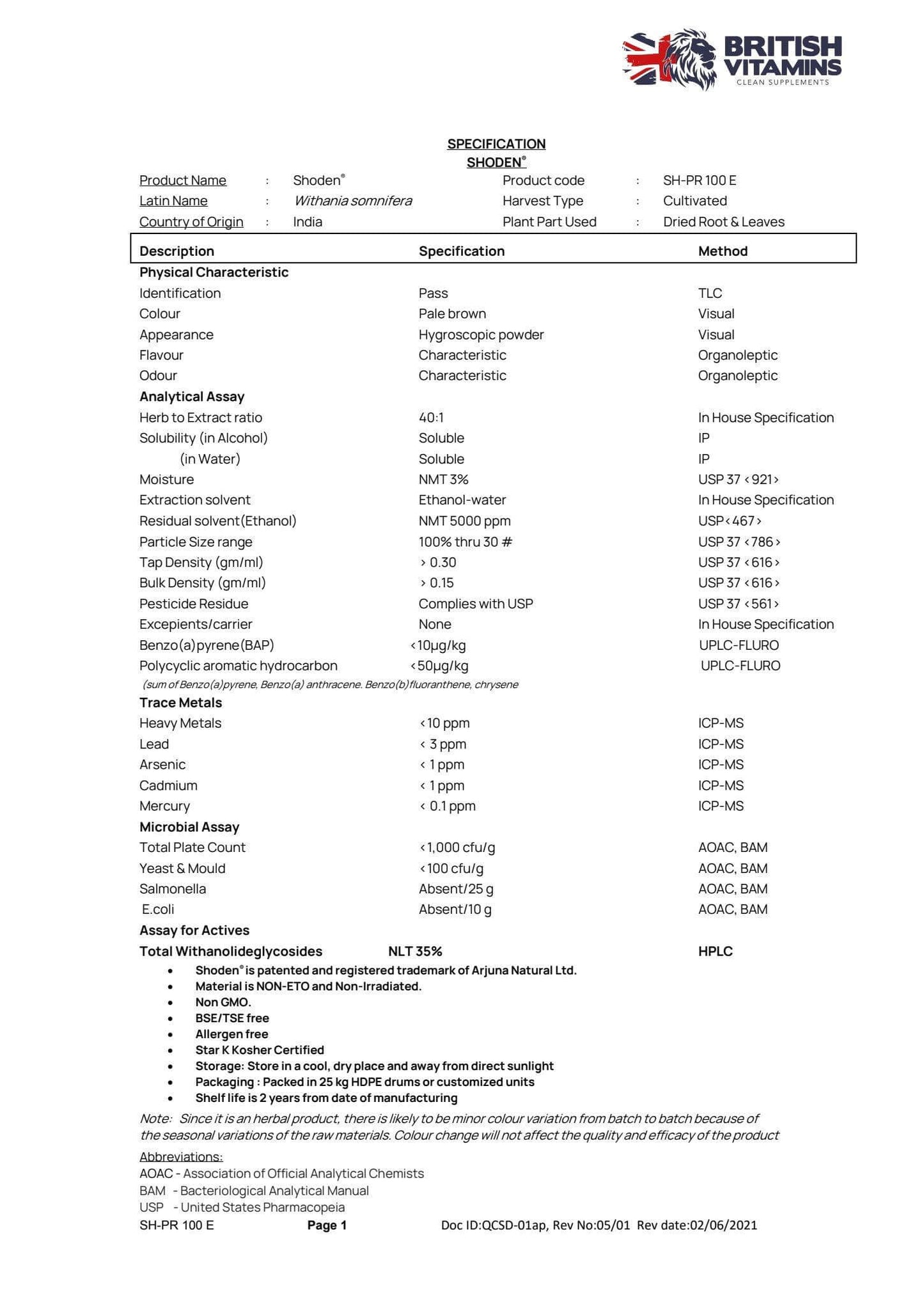 Ashwagandha Shoden Health & Beauty:Vitamins & Lifestyle Supplements:Vitamins & Minerals British Vitamins