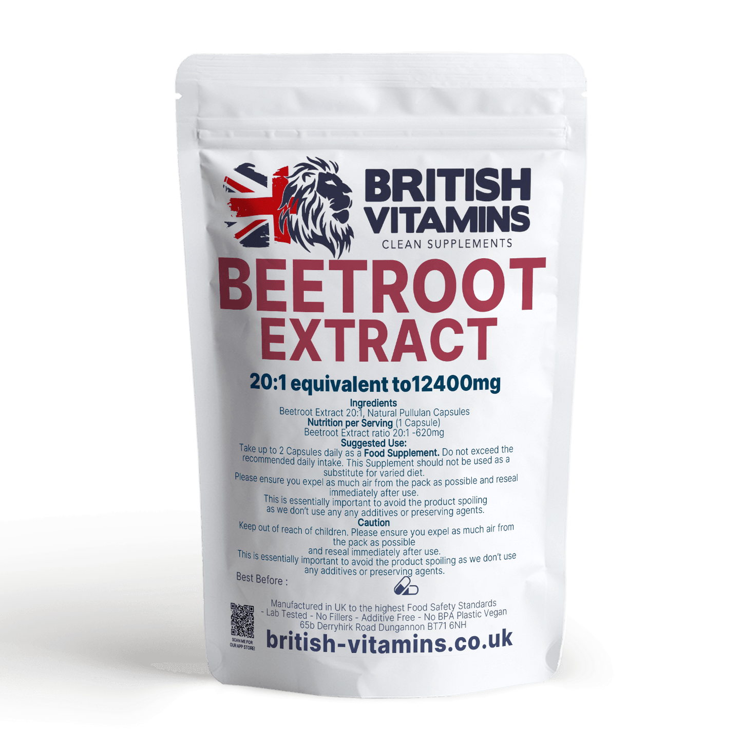 Beetroot Clean 620mg Natural Vegan Capsules Health & Beauty:Vitamins & Lifestyle Supplements:Vitamins & Minerals British Vitamins