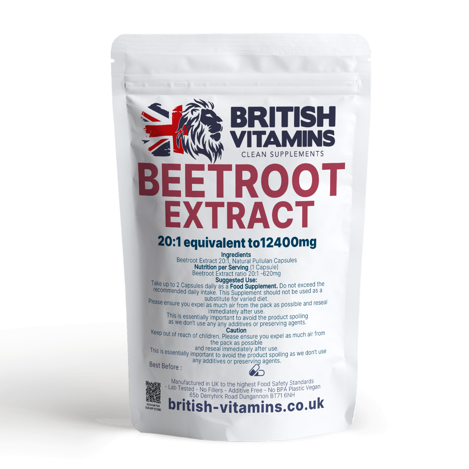 Beetroot Clean 620mg Natural Vegan Capsules Health & Beauty:Vitamins & Lifestyle Supplements:Vitamins & Minerals British Vitamins