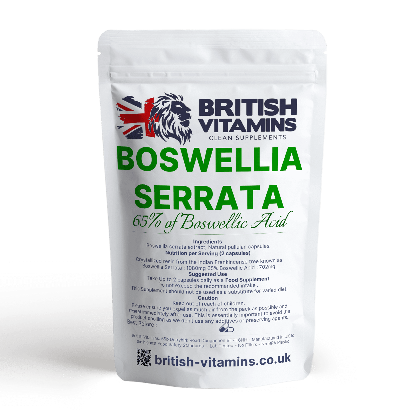 Boswellia Serrata Resin Extract 65% Boswellic-Acid Health & Beauty:Vitamins & Lifestyle Supplements:Vitamins & Minerals British Vitamins 5 Capsules ( Sample )