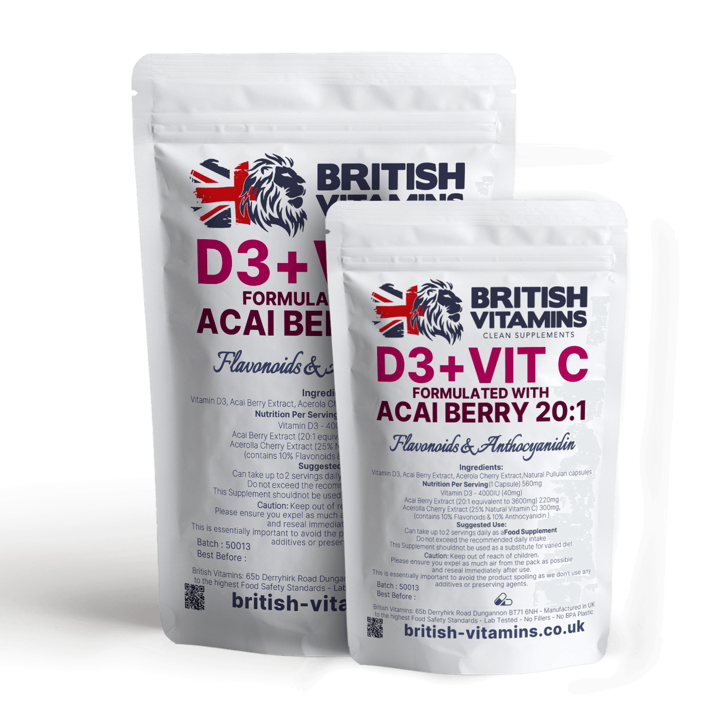 Vitamin D3 4000IU + Acai Berry Extract + Natural Vitamin C Anthocyanin Flavonoid Health & Beauty:Vitamins & Lifestyle Supplements:Vitamins & Minerals British Vitamins 5 Capsules ( Sample )