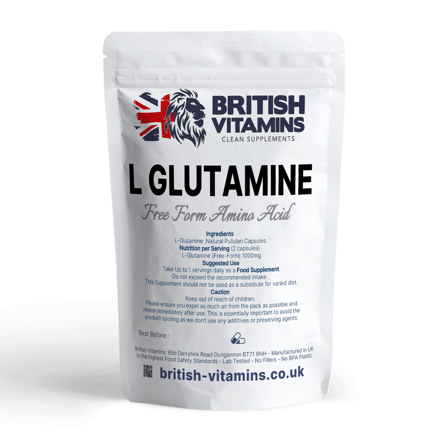L-Glutamine 1700 Free Form L Glutamine Amino, Capsules Health & Beauty:Vitamins & Lifestyle Supplements:Vitamins & Minerals British Vitamins