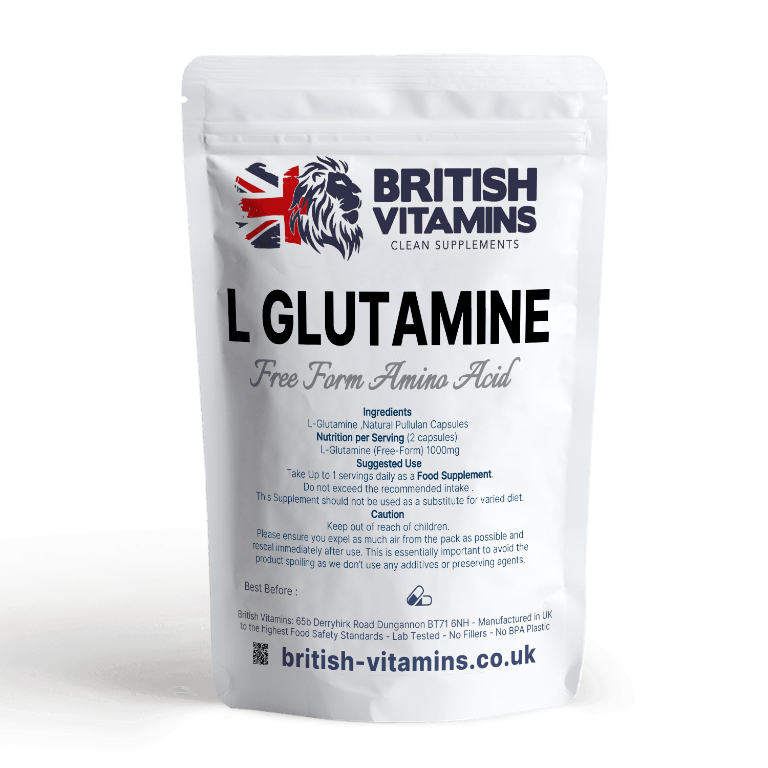L-Glutamine 1700 Free Form L Glutamine Amino, Capsules Health & Beauty:Vitamins & Lifestyle Supplements:Vitamins & Minerals British Vitamins