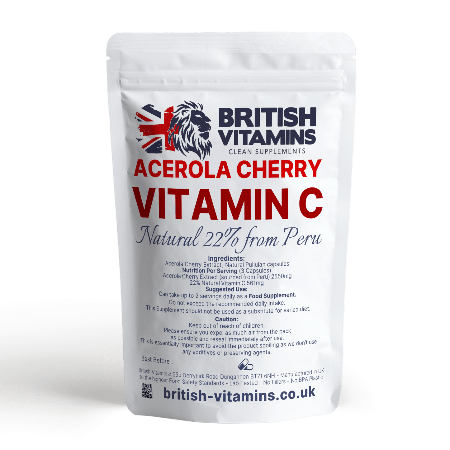 Vitamin C from Natural Extract Acerola Cherry 850mg Health & Beauty:Vitamins & Lifestyle Supplements:Vitamins & Minerals British Vitamins