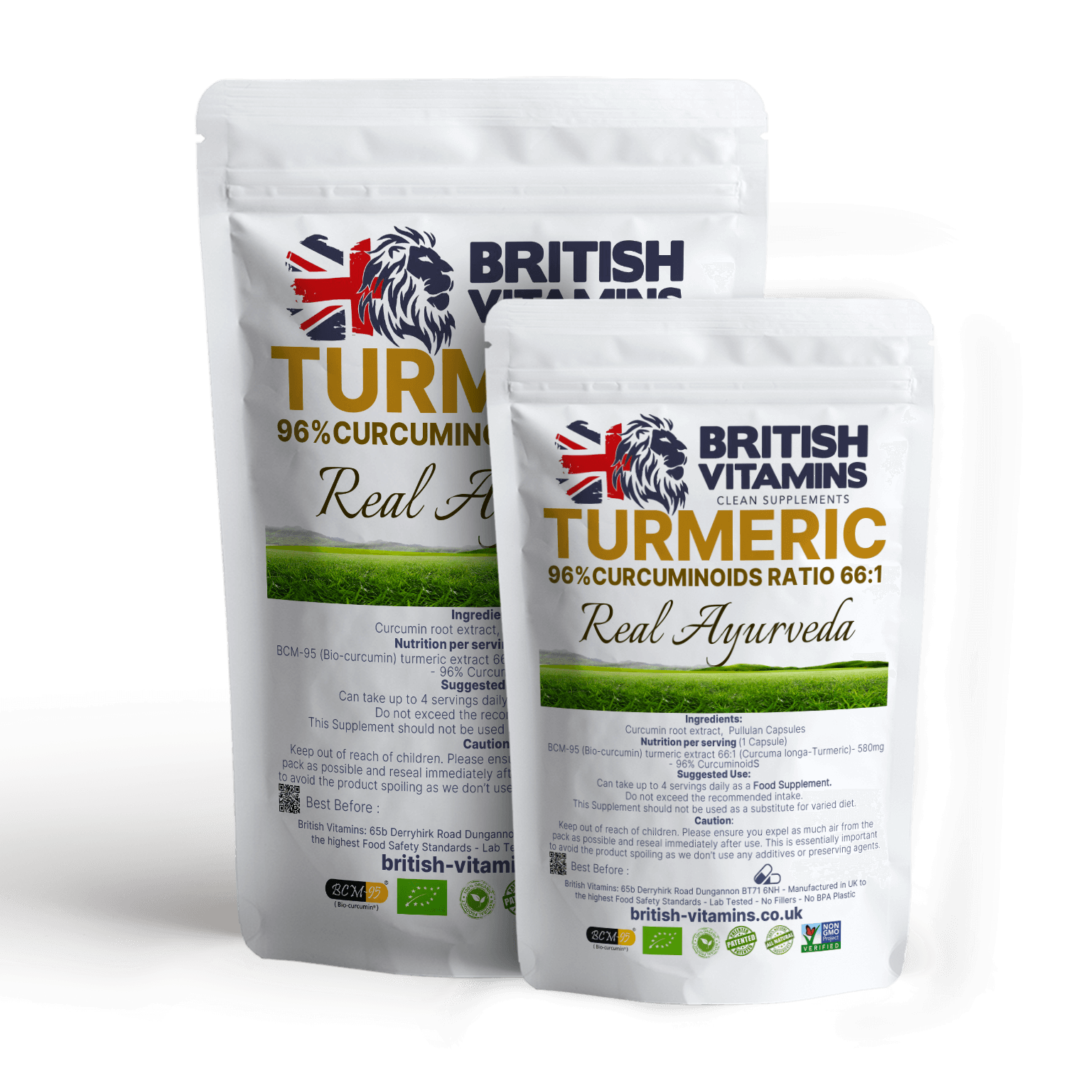 Turmeric Curcumin 580mg 66/1 extract 96% Curcuminoids Health & Beauty:Vitamins & Lifestyle Supplements:Vitamins & Minerals British Vitamins 30 Capsules