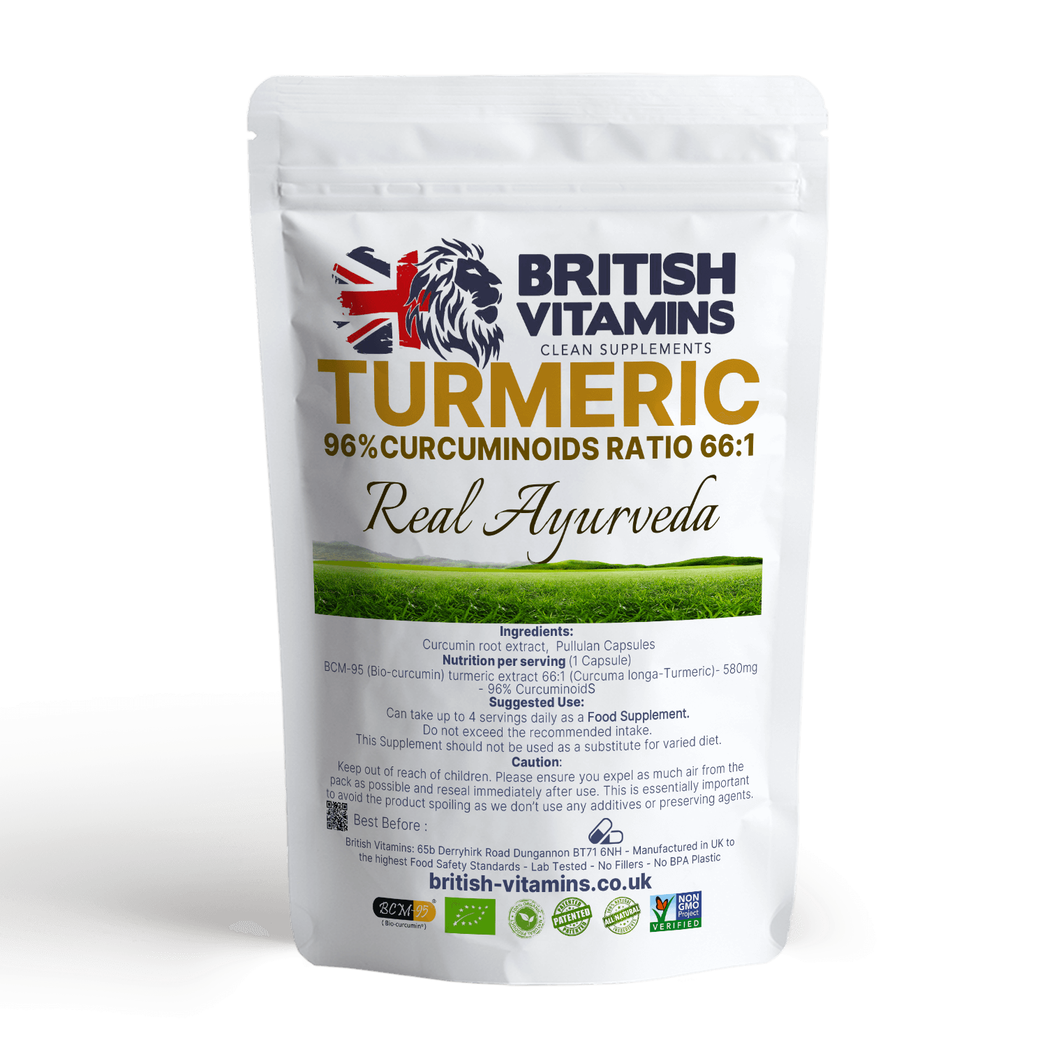 Turmeric Curcumin 580mg 66/1 extract 96% Curcuminoids Health & Beauty:Vitamins & Lifestyle Supplements:Vitamins & Minerals British Vitamins