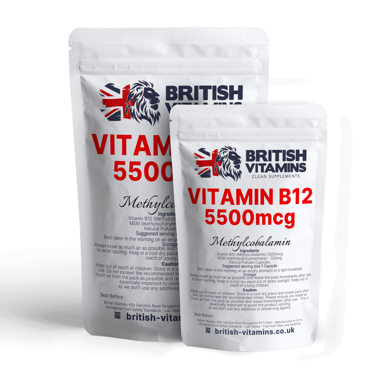 Vitamin B12 Methylcobalamin 5500mcg formulated with MSM Health & Beauty:Vitamins & Lifestyle Supplements:Vitamins & Minerals British Vitamins 5 Capsules ( Sample )