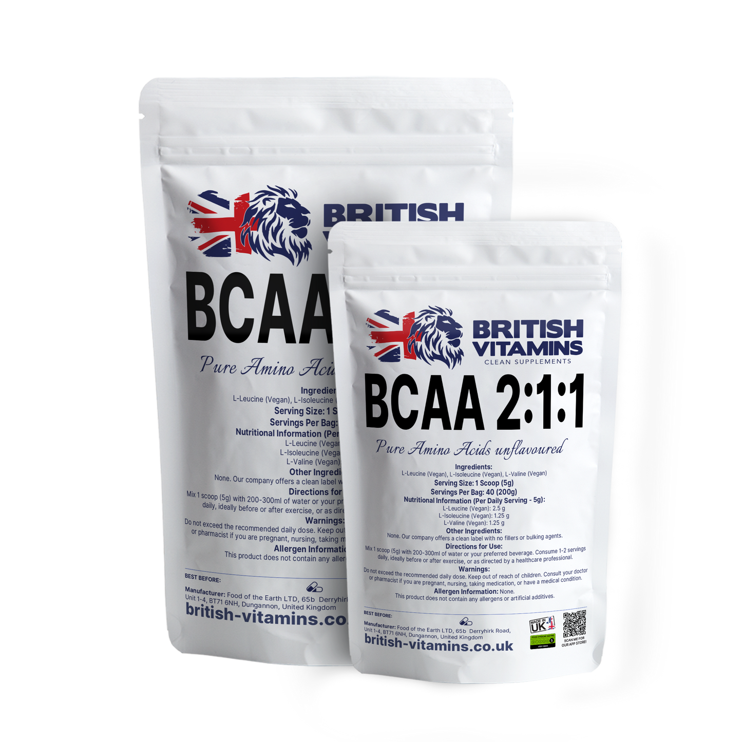 BCAA 2:1:1 Powder unflavoured Health & Beauty:Vitamins & Lifestyle Supplements:Vitamins & Minerals British Vitamins   