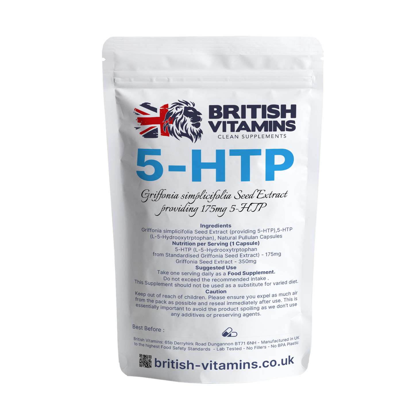 5HTP 175mg sourced from Griffonia Seed Extract 350mg Health & Beauty:Vitamins & Lifestyle Supplements:Vitamins & Minerals British Vitamins   