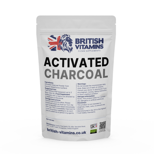 Activated Charcoal Powder Organic Coconut shell - Powder Detox Antioxidant British Vitamins 50g Powder