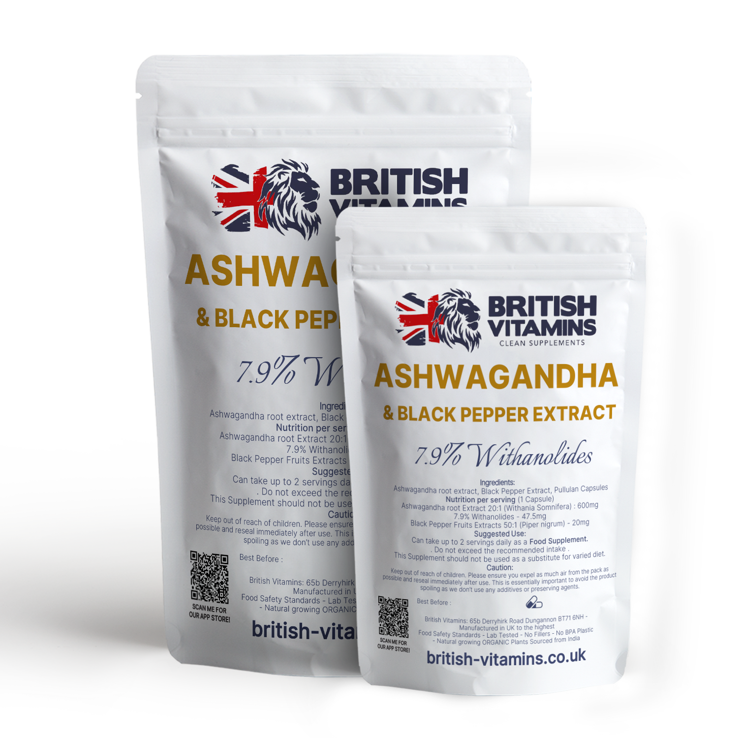 Ashwagandha 600mg contains 7.9% Withanolides with Black pepper extract 50:1 Health & Beauty:Vitamins & Lifestyle Supplements:Vitamins & Minerals British Vitamins   