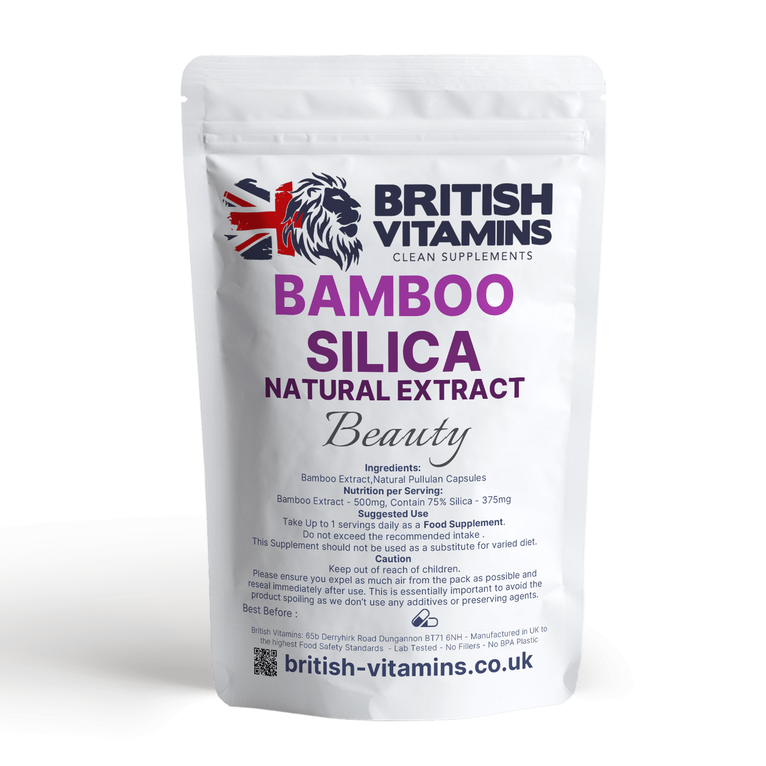Natural Silica 500mg Capsules Silicon Bamboo Extract Health & Beauty:Vitamins & Lifestyle Supplements:Vitamins & Minerals British Vitamins   