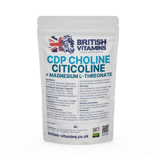 CDP Choline + Magnesium L Threonate Health & Beauty:Vitamins & Lifestyle Supplements:Vitamins & Minerals British Vitamins 5 Capsules ( Sample )