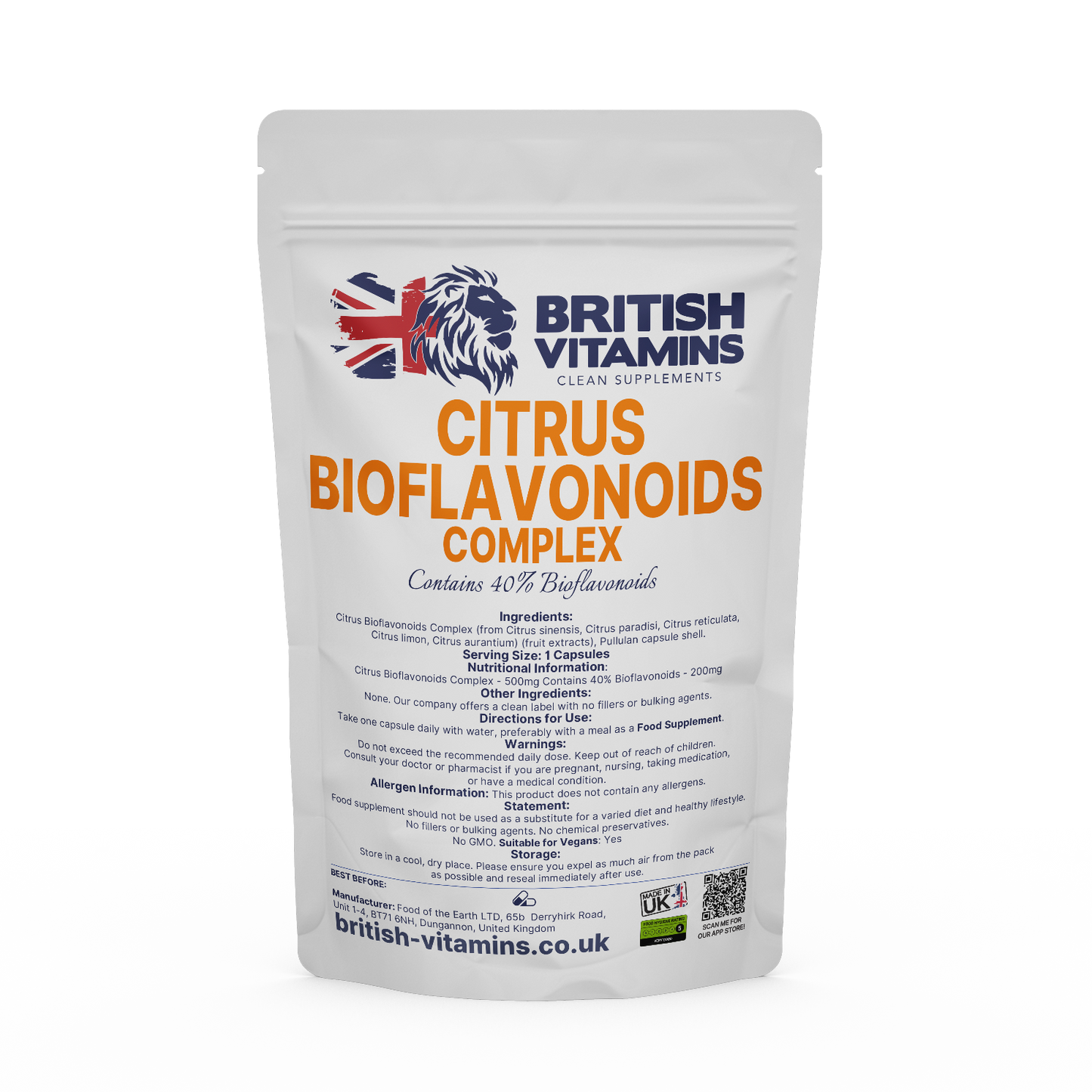 Citrus Bioflavonoids Complex Health & Beauty:Vitamins & Lifestyle Supplements:Vitamins & Minerals British Vitamins 5 Capsules (Sample)  