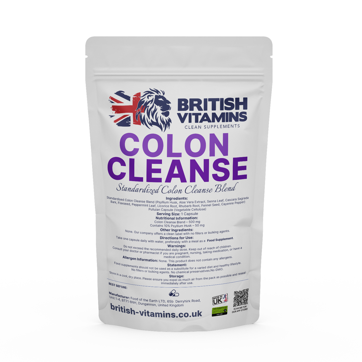 Colon Cleanse Health & Beauty:Vitamins & Lifestyle Supplements:Vitamins & Minerals British Vitamins 5 Capsules (Sample)  