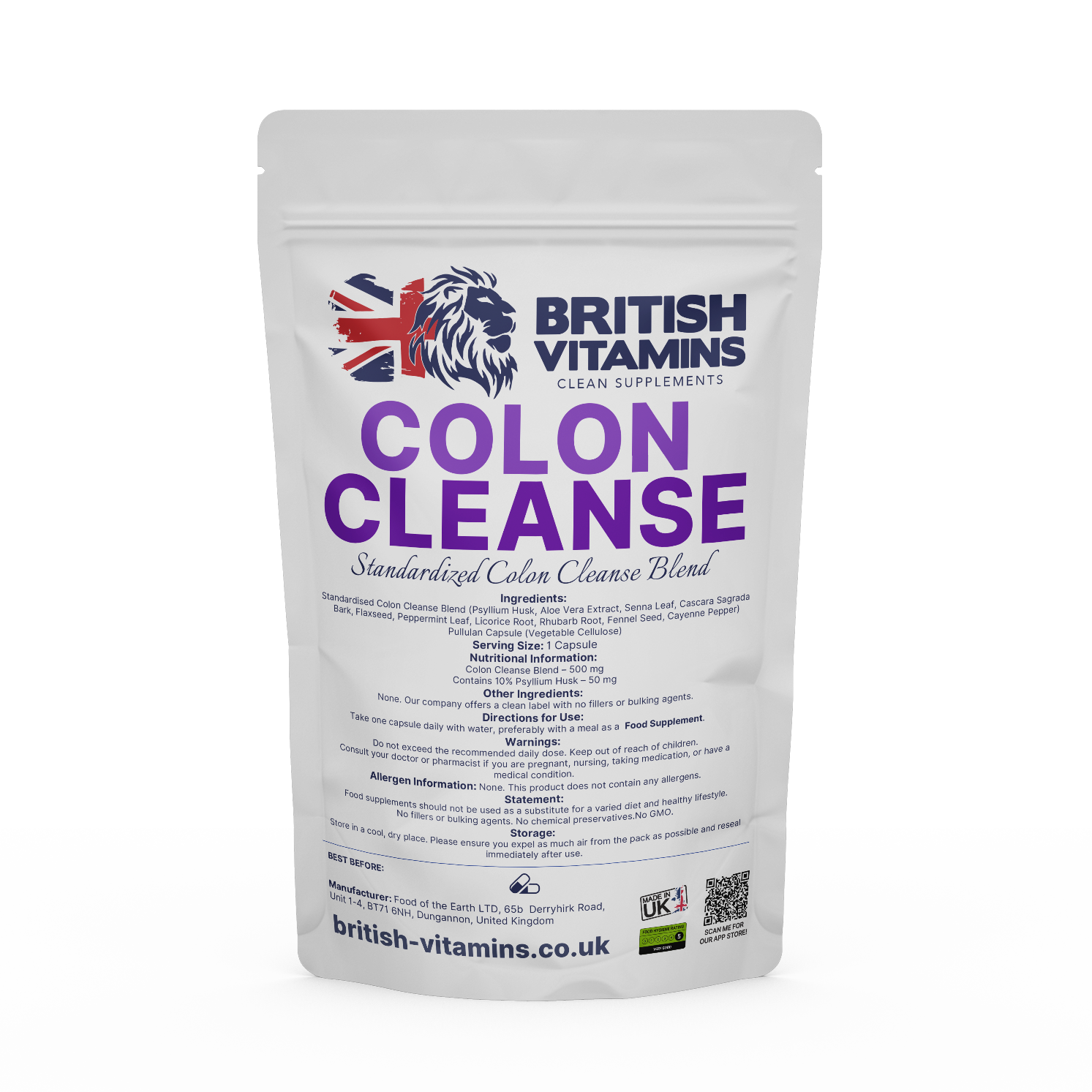 Colon Cleanse Health & Beauty:Vitamins & Lifestyle Supplements:Vitamins & Minerals British Vitamins 5 Capsules (Sample)  