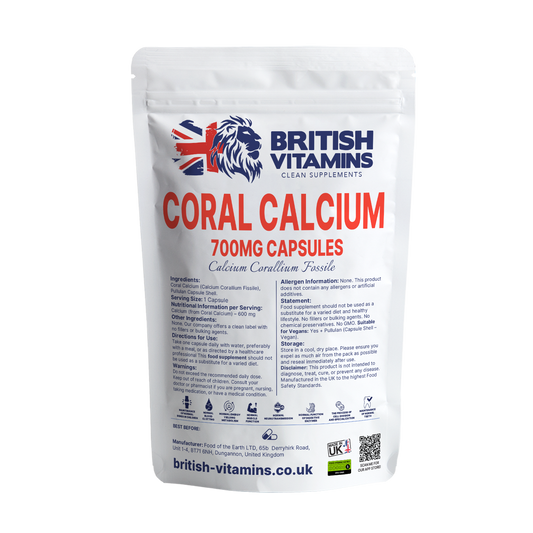 Coral Calcium 700mg Health & Beauty:Vitamins & Lifestyle Supplements:Vitamins & Minerals British Vitamins 60 Capsules