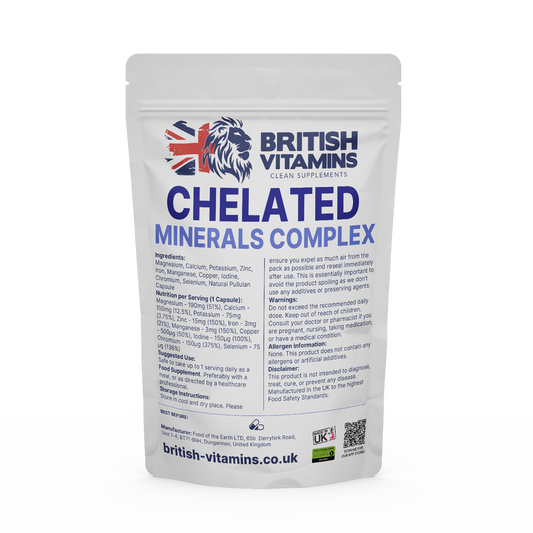 Mineral Complex Chelated Food Supplement British Vitamins 60 Capsules