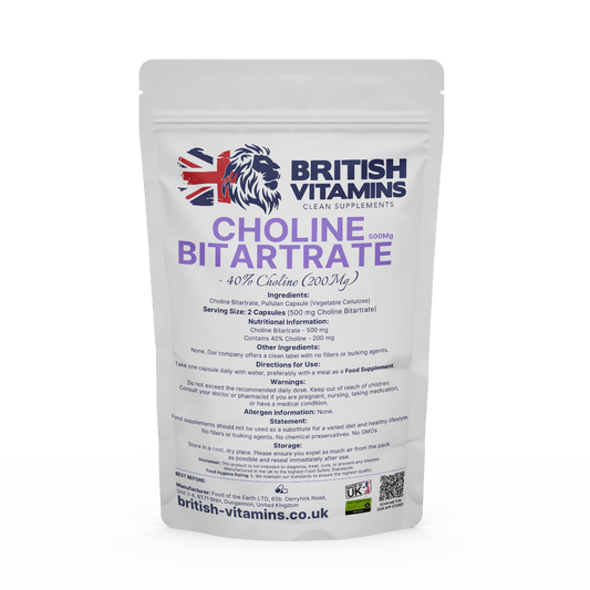 Choline Bitartrtate Health & Beauty:Vitamins & Lifestyle Supplements:Vitamins & Minerals British Vitamins 5 Capsules (Sample)  