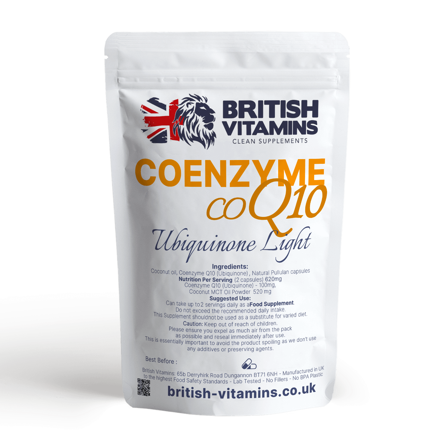 Co Enzyme Q10 Ubiquinone with Coconut MCT Oil Powder Health & Beauty:Vitamins & Lifestyle Supplements:Vitamins & Minerals British Vitamins 5 Capsules