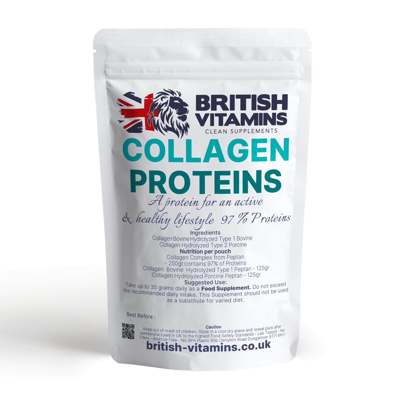 Collagen Bovine/Porcine POWDER  British Vitamins 250 gram  
